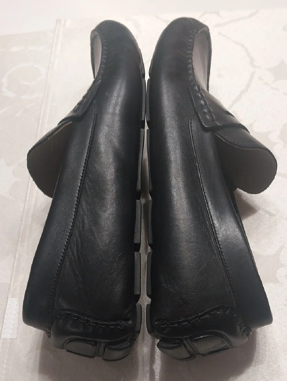 Vince Camuto Esmail Driving Loafers Men's 11.5M Black Leather Moccasin Stitching